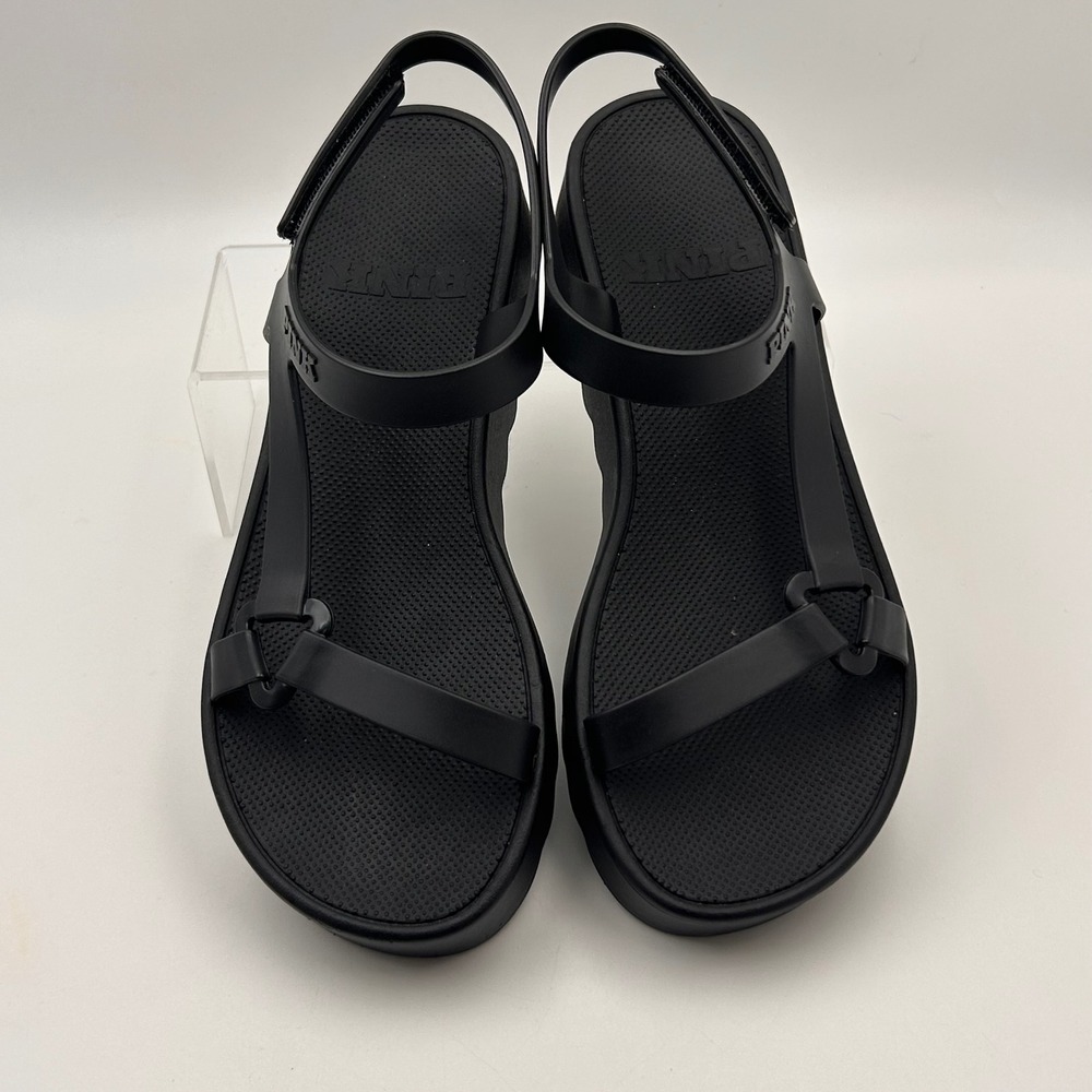 New Victoria's Secret PINK Platform Sandals Women 7/8 Black Jelly Y2K Flatform
